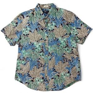 REYN SPOONER Tropical Floral All Over Print Hawaiian Shirt Men’s Size Medium